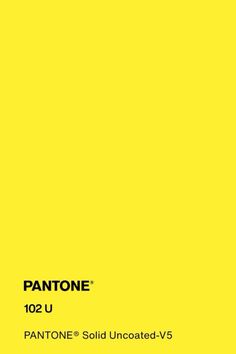 pantone's yellow color is shown in this image, with the words pantone on