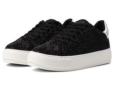 Kurt Geiger London Laney Crystal - Women's Shoes : Black : The Kurt Geiger London Laney Crystal sneaker features a fabric upper topped with crystals and a lace up front. Textile upper. Synthetic lining. Lace-up closure. Branding detail on the heel tab. Rubber sole. Imported. Measurements: Weight: 1 lb 1 oz Product measurements were taken using size EU 40 (US Women's 9), width M. Please note that measurements may vary by size. Weight of footwear is based on a single item, not a pair. Sporty Embellished Lace-up Sneakers, Embellished Low-top Synthetic Sneakers, Embellished Synthetic Low-top Sneakers, Embellished Lace-up Sneakers For Streetwear, Sporty Embellished Low-top Sneakers, Sporty Low-top Embellished Sneakers, Embellished Lace-up Synthetic Sneakers, Crystal Embellished Lace-up Sneakers For Streetwear, Lace-up Synthetic Sneakers With Rhinestones