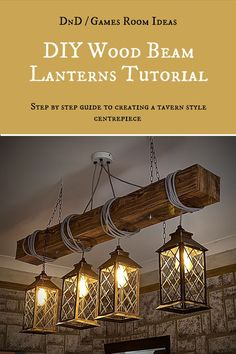 the diy wood beam lantern chandelier