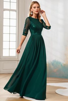 elegant round neckline long sleeves sequin evening dress 103023 Chiffon Party Dress With Back Zipper, Party Dress With Back Zipper In Chiffon, Elegant Sequined Maxi Dress For Homecoming, Formal Chiffon Maxi Dress For Party Season, Embellished Maxi Dress For Formal Fall Events, Embellished Maxi Dress For Formal Fall Occasions, Embellished Green Evening Dress For Spring, Formal Sequined Maxi Dress For Fall, Green Embellished Evening Dress For Spring