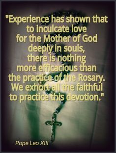 a rosary with the words experience has shown that to indicate love for the mother of god