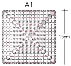 a diagram showing the size and width of a square, with an area for each piece to