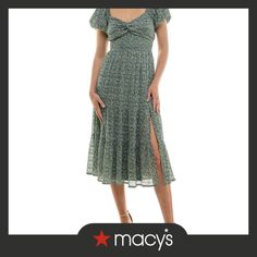 in stock Trendy Spring Midi Dress With Puff Sleeves, Trendy Fitted Midi Dress With Puff Sleeves, Green A-line Midi Dress With Floral Print, Casual Floral Print Midi Dress, 3/4 Length, Spring Floral Print Midi-length Ruffle Dress, Purple Floral Print Knee-length Midi Dress, Green Floral Print Midi V-neck Dress, Midi Dress With Sleeves, Buy Online