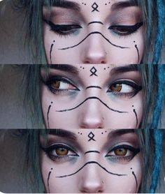 Witch Make Up Halloween, Shaman Makeup, Witchy Makeup, Make Up Diy, Fantasy Make-up, Halloweenský Makeup, Contacts Lenses, Drag Make-up