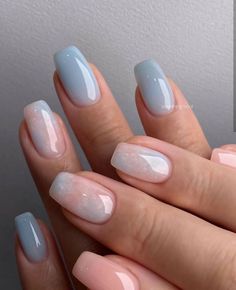 Pastel nails and pastel nail designs Spring Nail Inspiration Simple, Chic Nails, Short Acrylic Nails, French Manicure