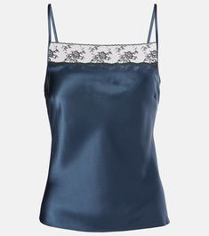 Aries silk camisole in blue - SIR | Mytheresa Silk Cami Top With Built-in Bra, Silk Cami Tank Top With Built-in Bra, Silk Camisole With Built-in Bra, Silk Camisole With Built-in Bra And Spaghetti Straps, Silk Camisole With Adjustable Straps, Silk Tank Top With Adjustable Straps, Satin Camisole With Adjustable Straps, Silk Camisole With Built-in Bra And Tank Straps, Summer Silk Camisole With Adjustable Straps