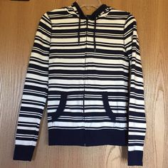 This Navy And White Striped Gap Zip Up Hoodie Is Brand New Without Tags. It Was Washed Once. Super Cute And Soft. Casual Gap Tops With Ribbed Cuffs, Casual Ribbed Cuff Tops By Gap, Gap Sweatshirt For Spring Loungewear, Casual Gap Sweater With Ribbed Cuffs, Spring Gap Sweatshirt For Loungewear, Gap Spring Sweatshirt For Loungewear, Gap Spring Loungewear Sweatshirt, Gap Casual Sweatshirt For Spring, Casual Gap Sweatshirt For Spring