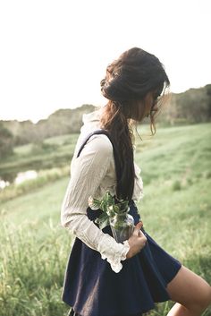 Hippy Chic, Mori Girl, Soft Grunge, Up Girl, A Dress, Blue Dress, Photography Inspiration, Hair Hair, Victorian Dress