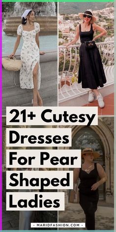 Finding flattering dresses for a pear-shaped body can be tough. These dress options highlight your best features and make you feel amazing. Save this pin for your next shopping trip!	Pear Shaped Body | pear shaped body outfits | pear shaped body dresses | pear shaped body type | dresses for pear shaped body type | pear shaped body type dresses | pear shape body | best dress for pear shape | best dress for pear body type | pear shape dresses | pear shape dress guide | pear shape dressing | pear shape dress style | pear shape dressing style Outfit Ideas Pear Shape, Outfits Pear Shaped Women, Pear Shape Dresses, Outfit For Pear Shaped Women, Pear Shape Body Outfits, Pear Body Outfits, Dresses For Pear Shape, Dress For Pear Shaped Women, Pear Body Type Outfits