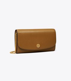 Robinson Chain Wallet: Women's Designer Mini Bags | Tory Burch Kira Chevron, Tory Burch Wallet, Tory Burch Robinson, Bucket Bags, Womens Designer Handbags, Leather Roll, Wallet On Chain, Chain Wallet, Side Bags