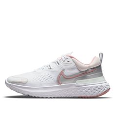 (WMNS) Nike React Miler 2 'White Pink Glaze' CW7136-101 (SNKR/Women's/Colorblock/Gift Recommend) Adidas Shoes Yeezy, Shoes Yeezy, Nike React, Adidas Shoes, Color Blocking, Glaze, Adidas, Nike, Pink