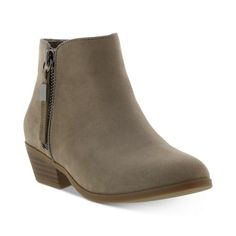 A Short Bootie With Side Zipper Detailing Styles These Chic Boots From Sam Edelman. Plain Toe Zipper Closure Lined Manmade Upper And Lining; Rubber Sole Imported Shelf 93 - 550l Msrp $39 Short Bootie, Chic Boots, Boots Brown, Sam Edelman Shoes, Hunter Boots, Brown Boots, Sam Edelman, Brown Color, Bootie