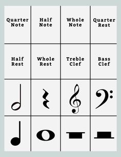 the different types of musical notes are shown