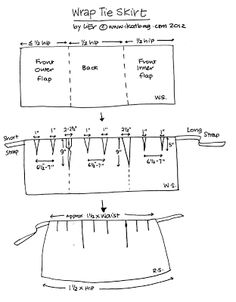 the diagram shows how to make shorts with measurements for each item, and how to use them