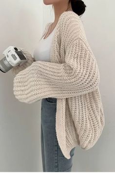 Overcoat For Women, Baggy Tops, Fall Streetwear, Y2k Sweater, Long Sleeve Knitted Cardigan, Solid Sweaters, Cardigan Sweater Coat, Streetwear Tops, Cardigan Sweater Jacket