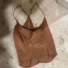 Silky, Brown/Tan Shirt. Cut Blouse For Bight Out. Not Too Long But Also Not Too Short. Never Used!! Bought A Couple Of Years Ago From Prior Collection Trendy Brown Camisole Top, Brown Top With Built-in Bra For Spring, Chic Brown Tank Camisole, Chic Brown Cami Top, Brown Camisole Tops For Night Out, Brown Zara Top For Party, Trendy Brown Cami Top, Beige Camisole Top For Party, Chic Brown Tops With Built-in Bra