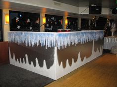 an ice and snow themed bar in a restaurant