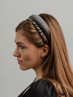 Basic Graphite Headband – ELENA HONCH Rose Gold Headband, Rebecca Black, Gray Headband, Hair Business, Headband Outfit, Silver Headband, Cut Her Hair, Gold Headband, Black Headband