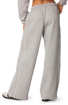 Feel the comfort of these relaxed-fit sweatpants cut from a supersoft cotton blend. Pull-on style Elastic waist 50% cotton, 50% polyester Machine wash, dry flat Imported Sporty Sweats With Straight Hem For Leisure, Athleisure Pants With Double-needle Hem For Loungewear, Cotton Sweatpants With Ribbed Cuffs For Casual Wear, Cotton Sweatpants With Ribbed Cuffs For Elevated Casual Wear, Athleisure Sweatpants With Straight Hem For Elevated Casual Wear, Athleisure Straight Hem Sweatpants For Elevated Casual, Cozy Gray Cotton Bottoms, Elevated Casual Sweatpants With Ribbed Waistband, Sporty Cotton Joggers For Elevated Casual