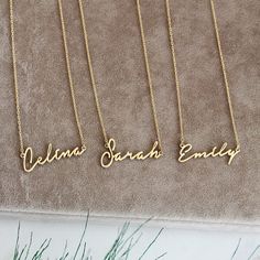 "100% real. It's not plated 14K Solid Gold Name necklace will be handmade with your desired, Here is a dainty, delicate and simple, yet classy minimalist Name  Necklace. This is 14k Solid  Yellow Gold. (this necklace is 100% real. It's not plated ) Perfect for everyday use.  A beautiful customized gift for yourself or someone you care for. \"What's in a name?\"    Spell out a name and let us create a beautiful gift that sparks joy! * Available Gold Color: 14K Yellow Gold, and 14 White Gold  if y Luxury Minimalist Nameplate Jewelry, Elegant Customized Necklaces For Everyday, Customized 14k Gold Minimalist Name Necklace, Customized Gold Name Necklace In Minimalist Style, Customized Gold Name Necklace For Everyday, Customized Dainty 14k Gold Necklace, Customized 14k Gold Dainty Necklace, Minimalist Customized 14k Gold Necklaces, Customized Minimalist 14k Gold Necklaces