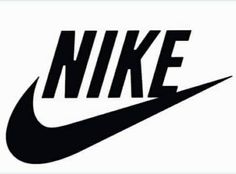 the nike logo is shown in black and white