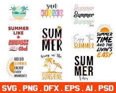 the summer svg files are available for use on t - shirts