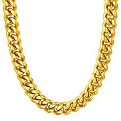 PRICES MAY VARY. Cuban Link Chain Necklace: The men's cuban link chain features a durable lobster clasp, which is sturdy for wear-not easy to break Materialand Size: 316L Stainless Steel/18K Gold/Black Metal Plated, Long-lasting, No Fade AND Non Tarnish. 6mm/8mm/10mm/12mm width, 18/20/22/24/26/28/30 inch length Strong Cuban Chain Men Necklace: Durable, Nickel-Free and Anti-Allergies, The surface of curb chain necklace is comfortable and smooth and won't scratch your neck, these cuban chains choo Yellow Gold Cuban Link Necklace Tarnish Resistant, Soujia Boy, Gold Stainless Steel Cuban Link Necklace, Gold Stainless Steel Cuban Link Chain Necklace, Gold Cuban Link Chain Necklace In Stainless Steel, Cheap Men's Gold Chain Necklace, Cuban Chain Men, Cuban Chains, Rapper Jewelry