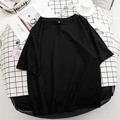 Basic Cotton T Shirt Women Summer New Oversized Solid Tees  Casual Loose Shirt Korean O-Neck Female Tops Plus Size Streetwear, Loose Tshirt, Oversized Clothes, Female Tops, Oversized Shirts, Silky Dress, T Shirt Women, Casual Tee, Oversized Shirt