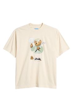 A dapper bear brings signature sporty energy to a graphic T-shirt cut from comfortable cotton in a classic fit. Crewneck Short sleeves 100% cotton Dry clean Imported T Shirt Cut, Favorite Daughter, Platform Slippers, Blazer With Jeans, Maternity Shops, Kids Sandals, Suit Separates, Cut Tshirt, Designer Clothes For Men