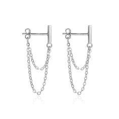 PRICES MAY VARY. High Quality Material: Chain earrings are made of S925 sterling silve hypoallergenic, not just the post, and the entire body of the earrings is made of sterling silver. Sterling silver stud earrings won't change color or get dark Unique Design: Chain earrings for women with high polished bar and double chain design, bar earrings minimalist and dainty is a Must-have Item in Jewelry Collection. The silver chain earrings that are easy to put on and keep you looking so flawless you’ Bridal Dangle Earrings, Silver Bar Earrings, Silver Chain Earrings, Design Bar, Infinity Jewelry, Bar Stud Earrings, Chain Design, Double Chain, Earrings Minimalist