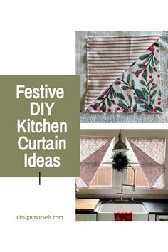 Festive DIY Kitchen Curtain Ideas Christmas Curtain Ideas, Diy Kitchen Curtains, Kitchen Curtain Ideas, Perfect Curtains, Kitchen Curtain, Curtain Ideas