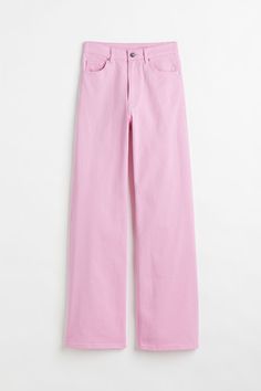 Pink Cotton Flare Jeans For Fall, Pink Full-length Cotton Jeans, Pink Cotton Flare Jeans With Five Pockets, Straight Leg Cotton Chinos For Spring, Pink Cotton Bottoms With Five Pockets, Straight Leg Cotton Pants For Spring, Trendy Straight Fit Cotton Jeans, Solid Cotton Flare Jeans For Fall, Cotton Wide Leg Pants With Five Pockets For Spring