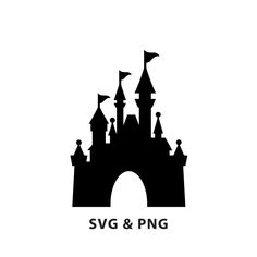 the logo for svg & png's castle is shown in black and white