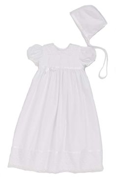 Product Image 1 Elegant Baptism Dress In Solid Color, Classic Fitted Baptism Dress With Lace Bodice, Elegant Solid Color Baptism Dress, Elegant Baptism Dress, Classic Baptism Gown With Lace Trim, Classic Cotton Baptism Dress, Classic Baptism Dress With Lace Trim, White Cotton Baptism Gown, Classic First Communion Dress With Lace Trim