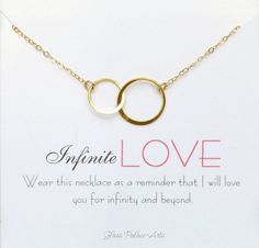 Infinite Love Infinity Necklace For Women - Sterling Silver, Gold, Rose Gold Valentine's Day Anniversary Gift Wrapped Jewelry, Minimalist Infinity Necklace For Anniversary Gift, Minimalist Infinity Necklace For Anniversary, Meaningful Round Pendant Jewelry As Gift, Infinity Spiritual Jewelry For Gifts, Spiritual Infinity Shaped Jewelry Gift, Spiritual Infinity Jewelry As Gift, Elegant Jewelry For Anniversary, Gift Wrapped, Elegant Anniversary Jewelry Gift Wrapped