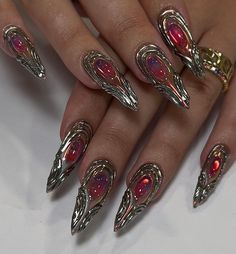 Crazy Nail Art, Goth Nails, Grunge Nails, Crazy Nails, Fire Nails, Dream Nails, Funky Nails, Dope Nails