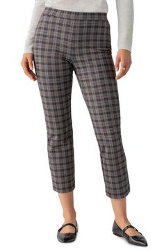 Rich jewel tones light up a pair of posh plaid pants fashioned with an on-trend high waist and straight-leg, cropped silhouette. 27" inseam; 15" leg opening; 11" front rise; 14" back rise (size Medium)) 35% recycled polyester, 32% polyester, 29% rayon, 4% spandex Machine wash, dry flat Imported Chic Plaid Straight Leg Bottoms, Rich Jewel Tones, Cropped Pants Women, Crop Pants, Plaid Pants, Jewel Tones, Cropped Pants, Bottoms Pants, Fashion Pants