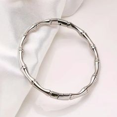 Brand New 14k White Gold Women's Bamboo Bangle Bracelet Genuine 14k White Gold Plated Sterling Silver 7" - The Most Common Women's Bracelet Size. Retail Price $300 Buy With Confidence From A Top Rated Seller With A 99%+ Feedback Rating! A0303 (Id-1006) Gold Plated Sterling Silver, Bracelet Sizes, Womens Bracelets, Womens Jewelry Bracelets, Cuff Bracelet, Silver Gold, Bangle Bracelets, Gold Plate, Bangles