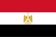 the flag of egypt is shown in red, white and black