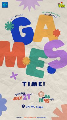 a poster with the words mega music time on it's front and back side