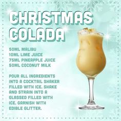 a poster with a drink in it that says christmas collaad on the side