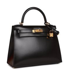 This Kelly Sellier is of black box calf leather with gold hardware and has tonal stitching, a front toggle closure, a clochette with lock and two keys, a single rolled handle and an optional shoulder strap. The interior is lined with black chevre leather and has one zip pocket with an Hermes engraved pull and two open pockets on the opposite side. Collection: DOrigin: FranceCondition: Pristine; new or never (plastic on hardware)Accompanied by: Hermes box, Hermes dustbag, clochette, lock, two keys, shoulder strap, clochette dustbag, shoulder strap dustbag, felt, rainhat, ribbonMeasurements: 11.25" width x 8.25" height x 4.75" depth; 3.5" handle drop (16.5" shoulder strap drop) Unrealistic Wishlist, Hermes Kelly Sellier, Kelly Sellier, Hermes Box, Dior Shoes, Bags Fashion, Hermes Bags, Black Box, Vuitton Bag