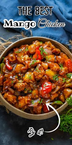 the best mango chicken recipe in a bowl