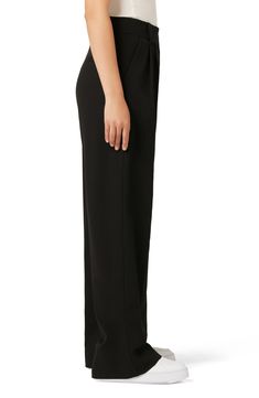 These wide-leg trousers are fashioned from smooth woven fabric and gently pleated at the waist to further the flowy fit. 30" inseam; 22" leg opening; 13 1/2" front rise; 17 1/2" back rise (size 8) 63% polyester, 32% rayon, 5% elastane Machine wash, line dry Imported Sleek Wide Leg Pants For Evening With Belt Loops, Sleek Wide Leg Pants With Belt Loops For Evening, Wide Leg Bottoms With Pleated Waist For Evening, Wide Leg Pants With Pleated Waist, Chic Wide Leg Pants With Pleated Waist, Formal Wide Leg Pants With Pleated Waist, Evening Wide Leg Bottoms With Pleated Waist, Elegant Spring Pants With Pleated Waist, Chic Wide-leg Pants With Pleated Waist