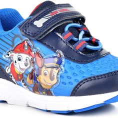 He'll Love To Take His Favorite Paw Patrol Pups With Him Wearing These Light-Up Sneakers. Hook-And-Loop Strap Closure And Pull-Tab For Easy On/Off, Cushioned Footbed, And Padded Collar And Tongue, Easy-Care Synthetic Uppers. Lighted Hook And Loop Single Strap Pull Tab Cushioned Footbed Imported Playful Low-top Sneakers For Play, Casual Non-slip Sneakers For Play, Non-slip Round Toe Sneakers For Play, Breathable Sneakers With Round Toe For Playtime, Breathable Round Toe Sneakers For Playtime, Cute Blue Non-slip Sneakers, Cute Blue Sneakers For School, Casual Blue Sneakers For Playtime, Chase And Marshall