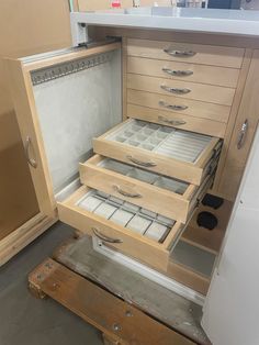 the drawers are open and ready to be used