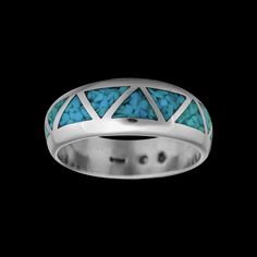 925 Sterling Silver Ring Sterling silver Navajo designed and Navajo Crafted ring inlaid with Kingman Turquoise. Width of ring face: 1/4 of an inch tall Weight: A Size 11 is 6.8 grams, weight varies for ring size. Southwestern Inlay Jewelry For Anniversary, Southwestern Style Inlay Jewelry For Anniversary, Southwestern Sterling Silver Opal Ring, Sterling Silver Multi-stone Turquoise Ring, Sterling Silver Round Turquoise Multi-stone Ring, Bohemian Sterling Silver Ring With Inlay, Bohemian Sterling Silver Rings With Inlay, Southwestern Style Rings With Inlay, Southwestern Round Rings With Inlay