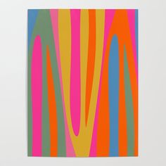 an abstract painting with multicolored lines