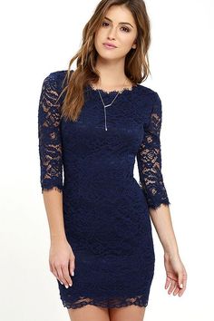 Make an Impression Navy Blue Lace Dressat Lulus.com! Blue Lace Maxi Dress, Navy Blue Lace Dress, Lulus Dress, Winter Formal Dresses, Blue Lace Dress, Dresses Outfits, Bodycon Skirt, Lace Blue Dress, Dress Bodycon