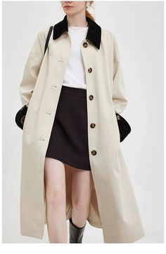 Introducing our New Retro Color-Block Long Trench Coat for women. This stylish outerwear piece features a unique color-block design, bringing a vintage aesthetic into the modern wardrobe. Crafted from soft corduroy, the coat provides warmth and comfort, perfect for the cooler months. The long, loose design not only ensures a comfortable fit but also creates a slimming effect, making it a flattering choice for all body types. Elevate your style with this chic and versatile trench coat. Details Co Coat Details, Fit Clothes, Fits Clothes, Coat For Women, Long Trench, Long Trench Coat, New Retro, Modern Wardrobe